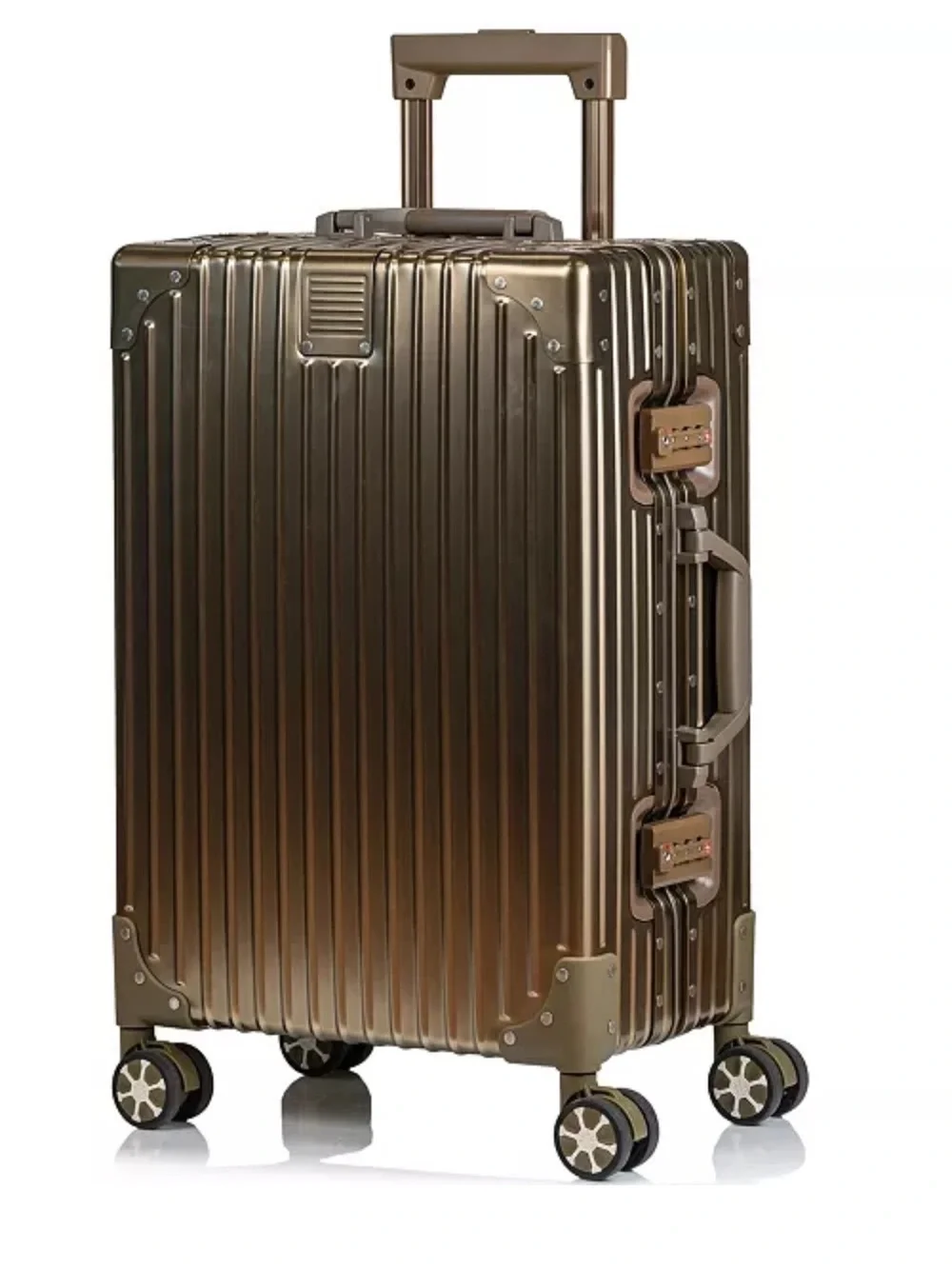 Champs 🔥Elite Hardside Carry-on Luggage Metallic Hard-Shell Spinner suitcase